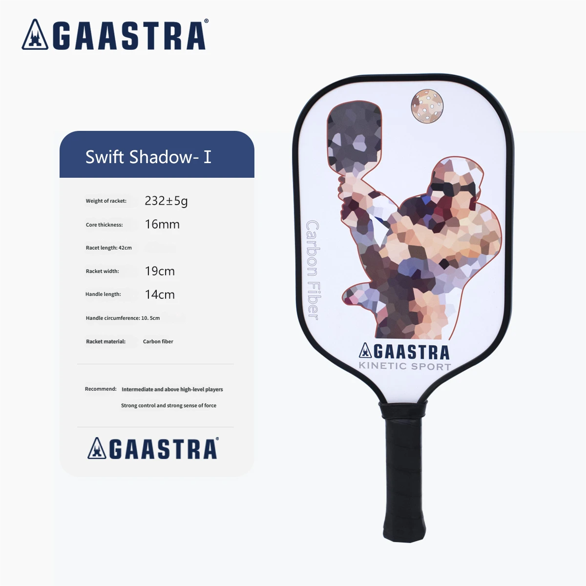 GAASTRA Swift Shadow Pickleball Paddle for Beginner Players