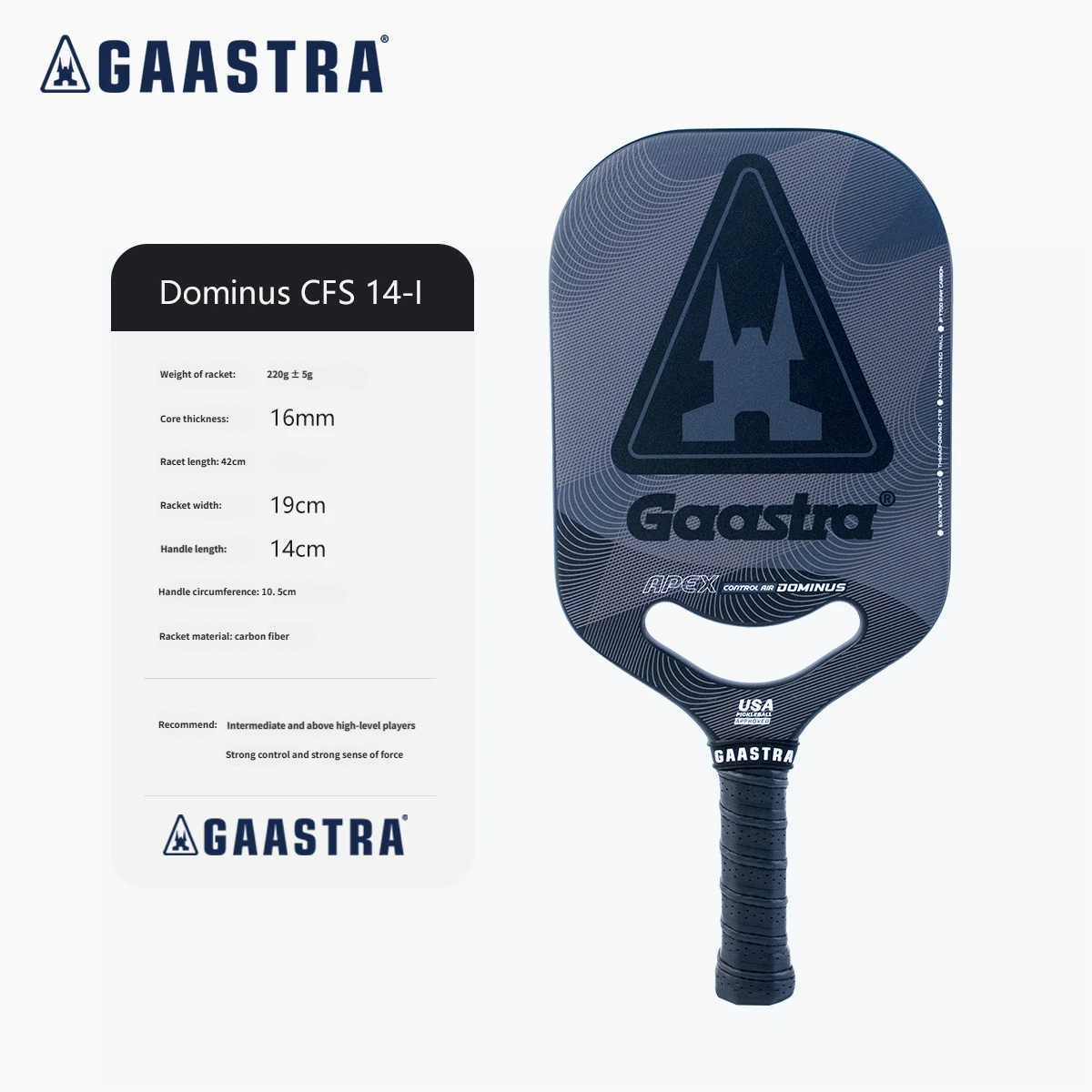 GAASTRA Tournament-Level Pickleball Paddle Dominus CFS 14-Ⅰ